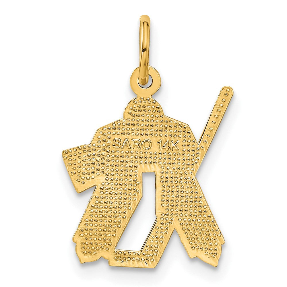 14K Gelbgold Hockey Goalie Charm