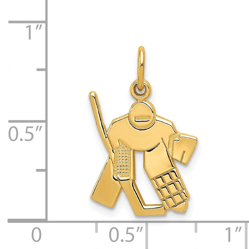 14K Gelbgold Hockey Goalie Charm