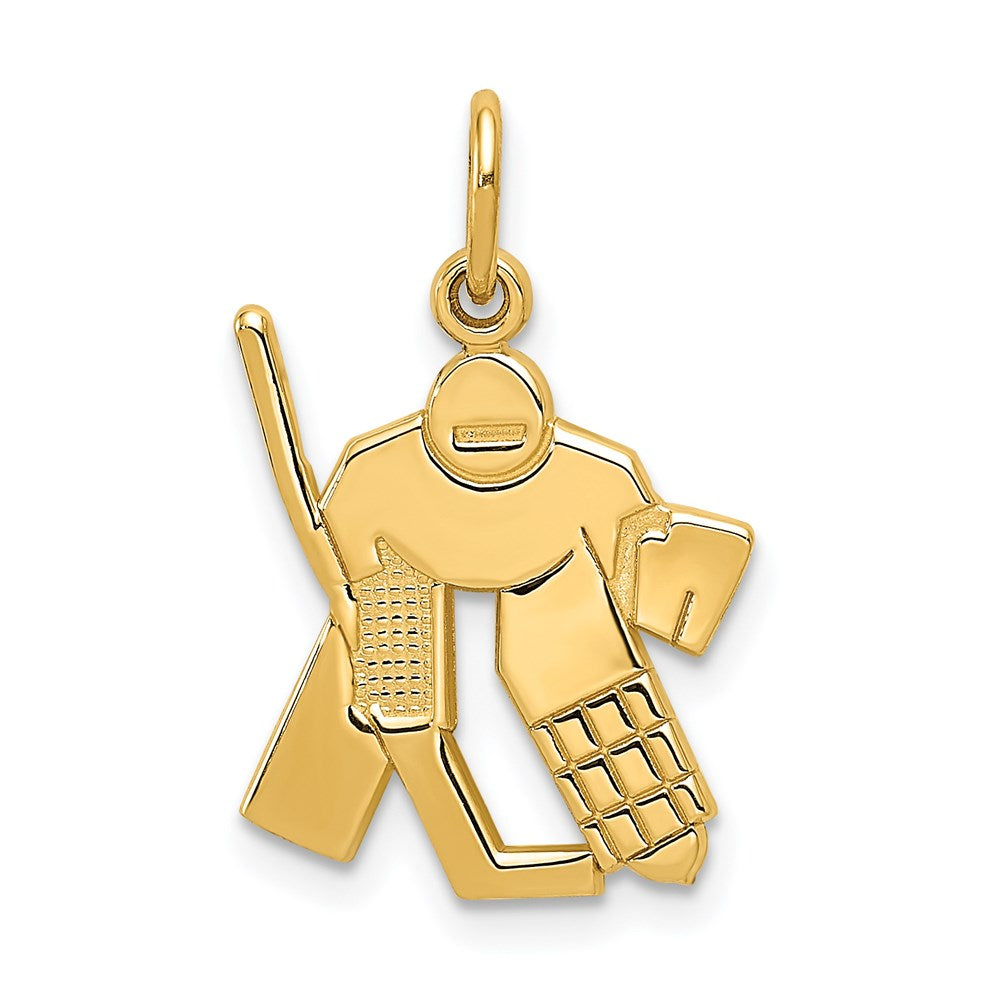 14K Gelbgold Hockey Goalie Charm