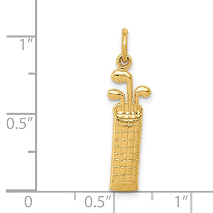 14K Gelbgold Golf Bag Charm