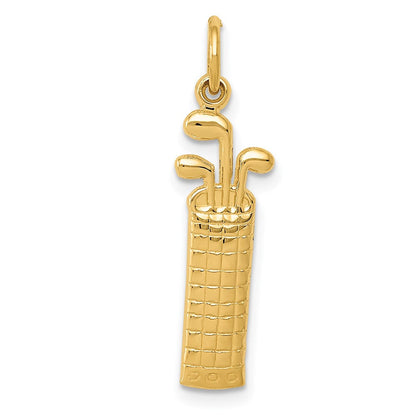 14K Gelbgold Golf Bag Charm