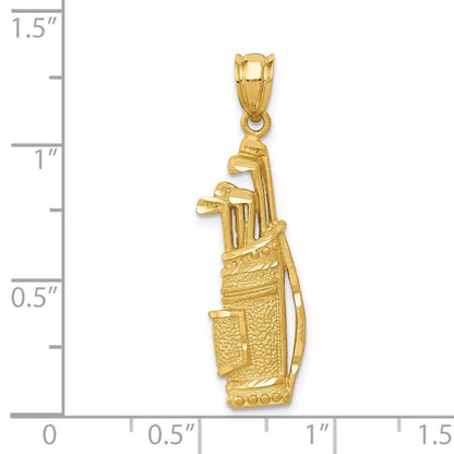 14K Gelbgold Golftaschen-Charm