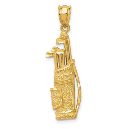 14K Gelbgold Golftaschen-Charm