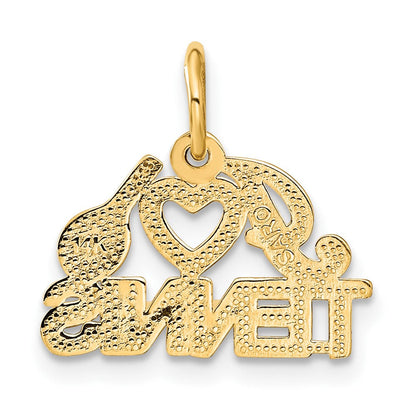 14K Gelbgold I Herz Tennis Charm