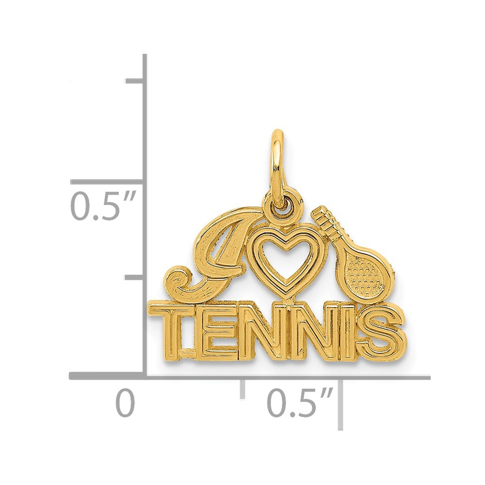 14K Gelbgold I Herz Tennis Charm
