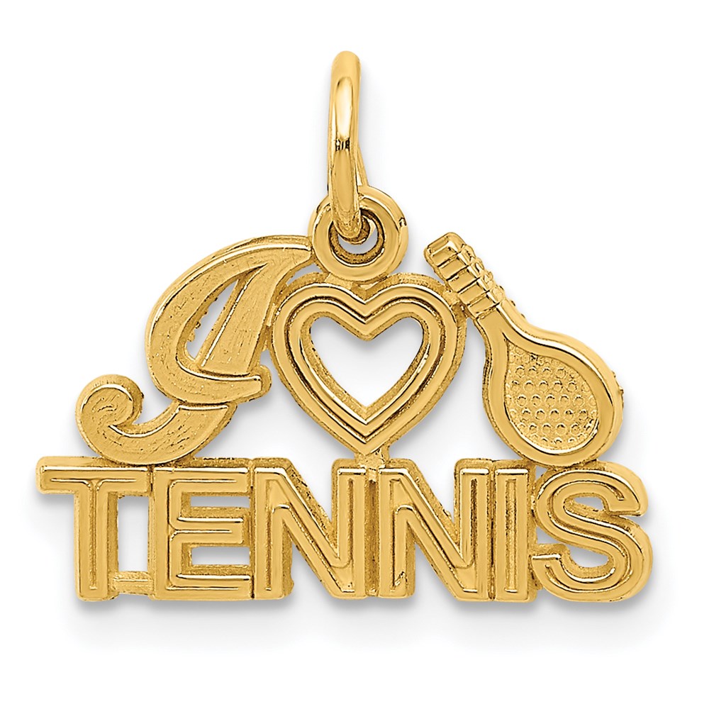 14K Gelbgold I Herz Tennis Charm