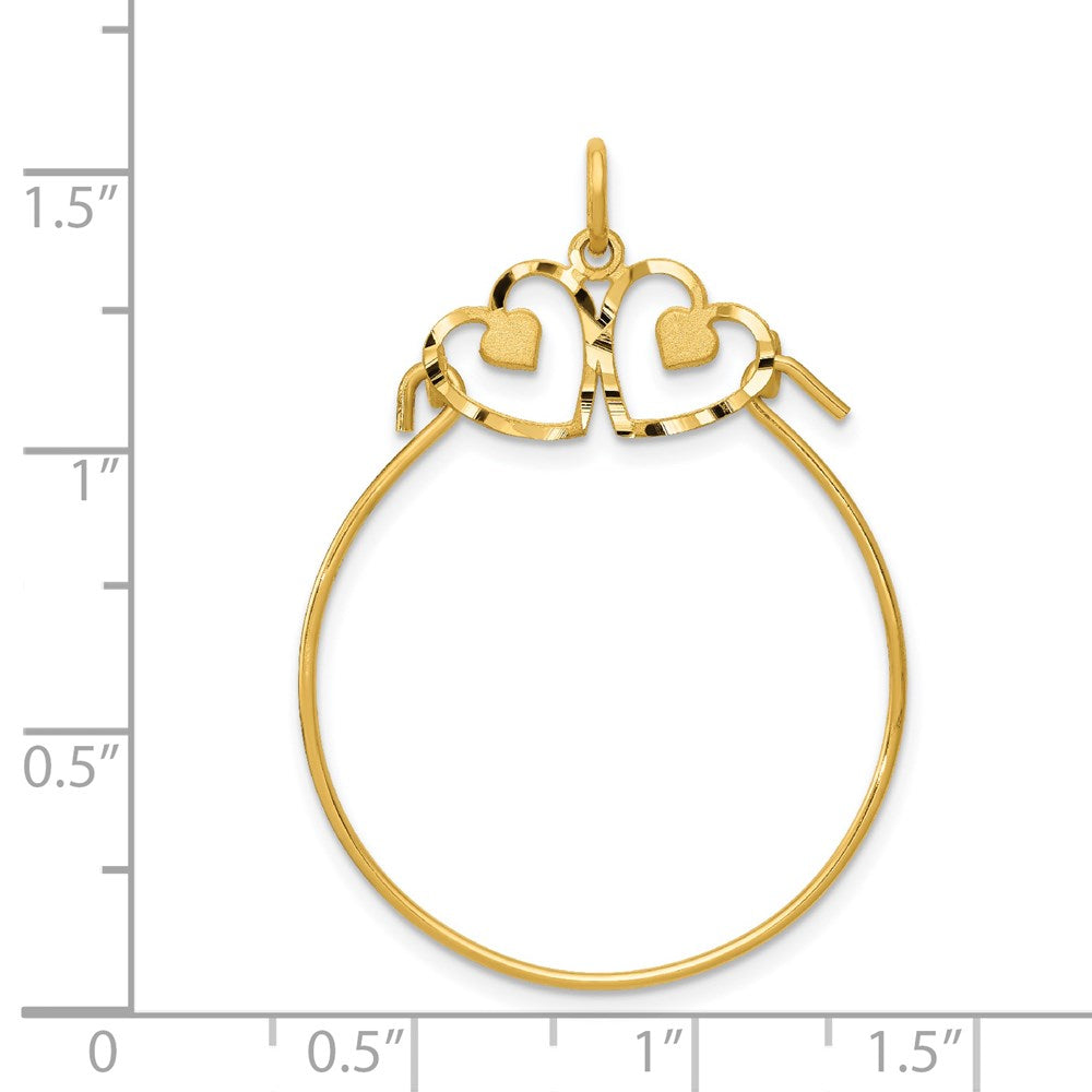 14K Gelbgold Herz Charm Halter