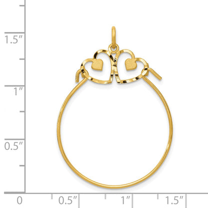 14K Gelbgold Herz Charm Halter