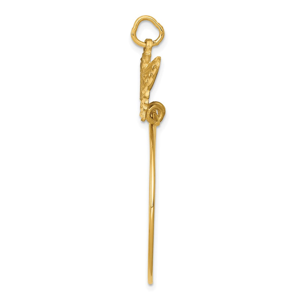 14 Karat Gelbgold Schmetterlings-Anhänger-Halter-Charm