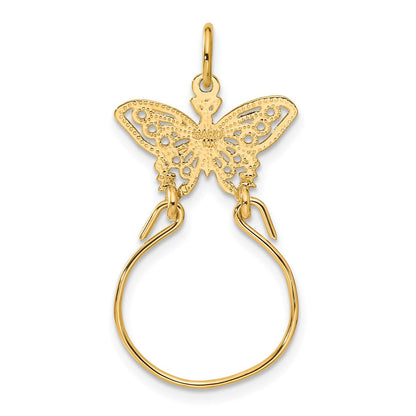 14 Karat Gelbgold Schmetterlings-Anhänger-Halter-Charm