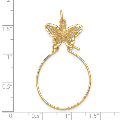 14 Karat Gelbgold Schmetterlings-Anhänger-Halter-Charm