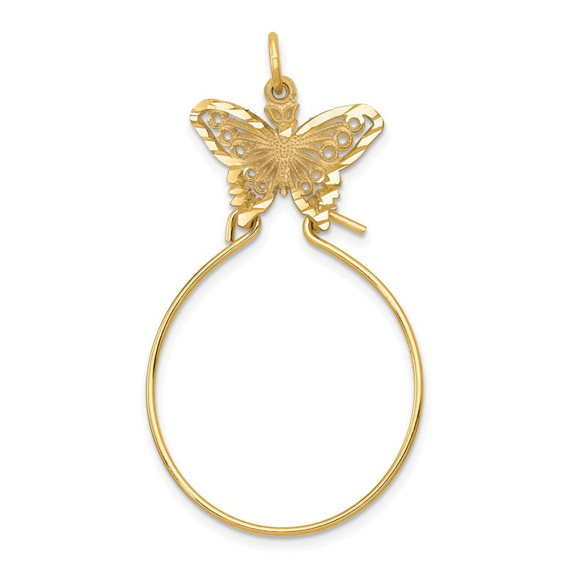 14 Karat Gelbgold Schmetterlings-Anhänger-Halter-Charm