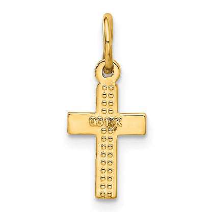 14K Gelbgold Winzig Kreuz Charm