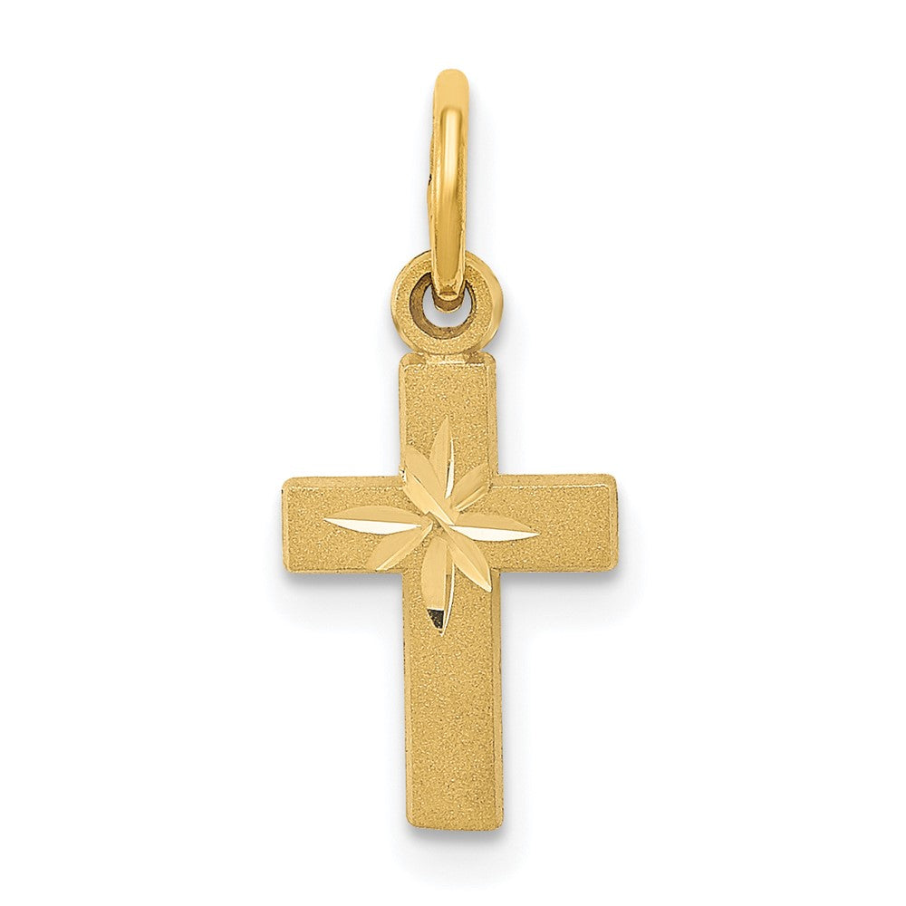 14K Gelbgold Winzig Kreuz Charm