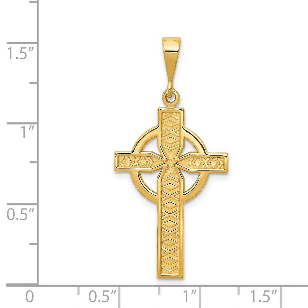 14K Gelbgold Keltisches Kreuz Anhänger