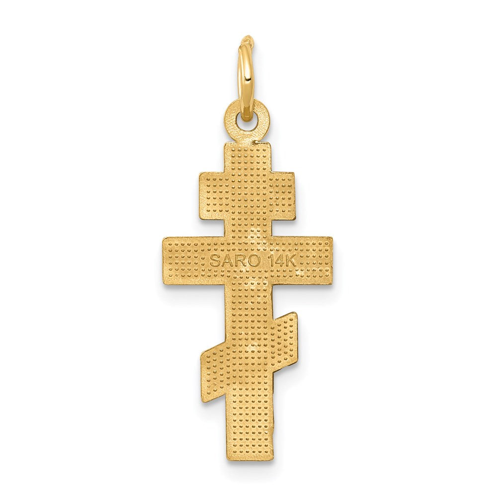 14K Gelbgold Eastern Orthodox Kreuz Charm