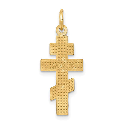 14K Gelbgold Eastern Orthodox Kreuz Charm