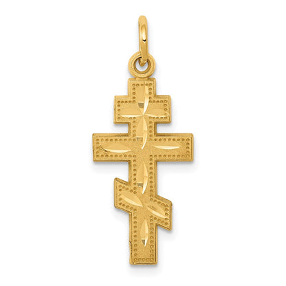 14K Gelbgold Eastern Orthodox Kreuz Charm