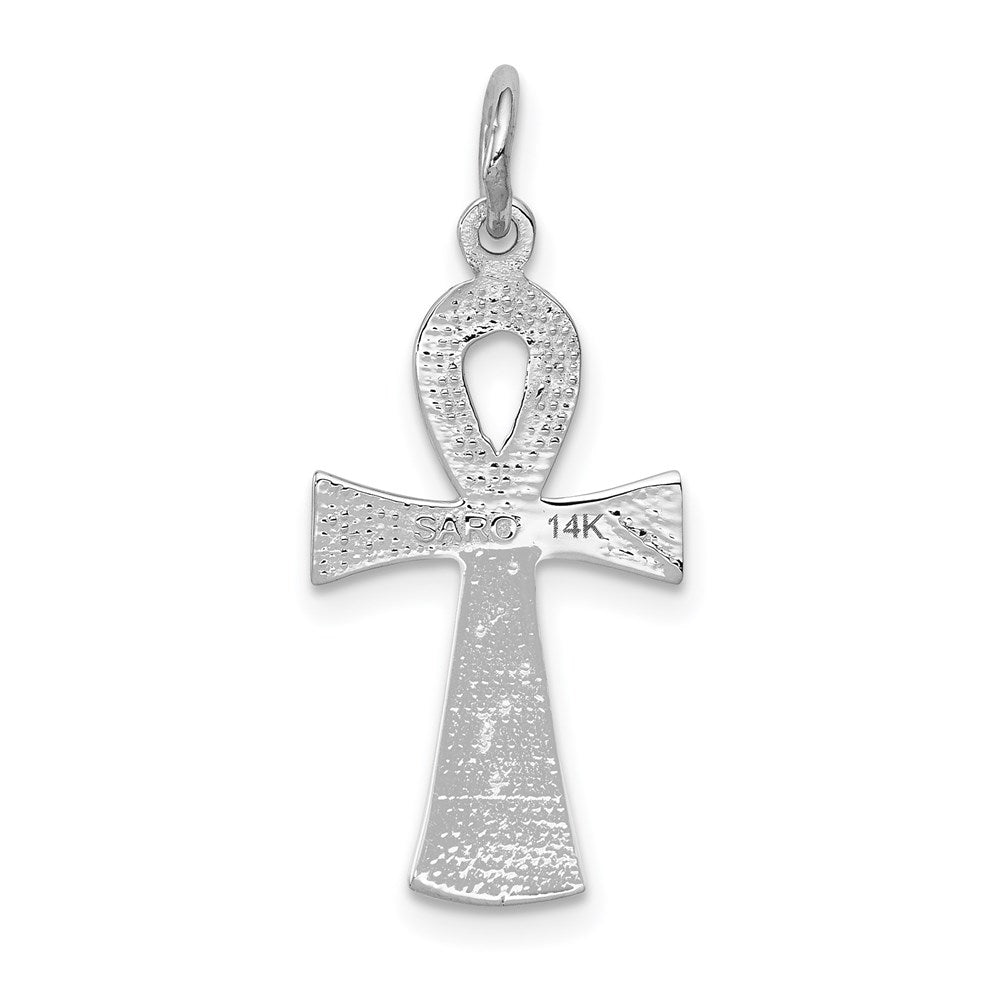14K Weißgold Ankh Kreuz Anhänger