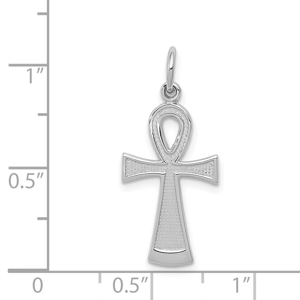 14K Weißgold Ankh Kreuz Anhänger