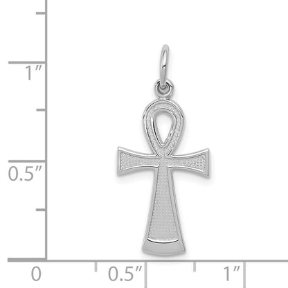 14K Weißgold Ankh Kreuz Anhänger