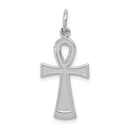 14K Weißgold Ankh Kreuz Anhänger