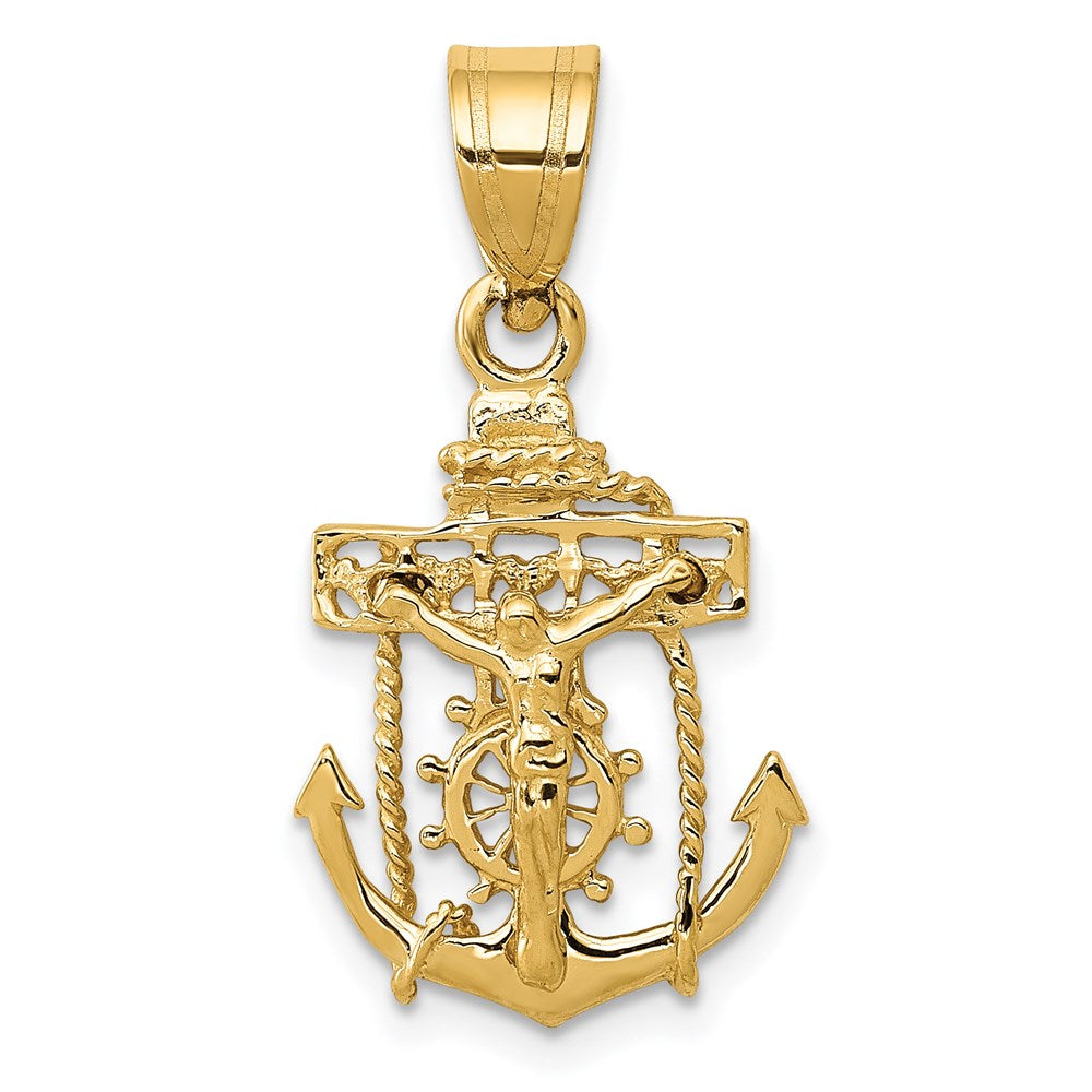 14K Gelbgold Mariners Kreuz Anhänger