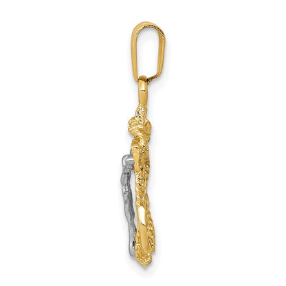 14K Bicolor Mariners Kreuz Anhänger