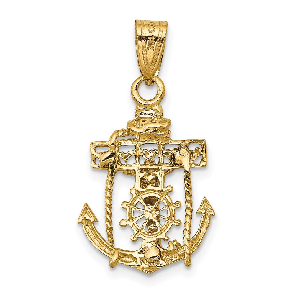 14K Bicolor Mariners Kreuz Anhänger