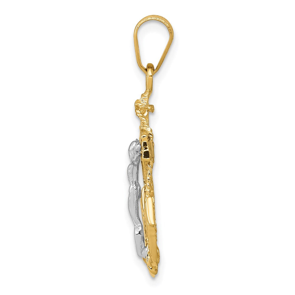 14K Bicolor Gold Marinerkreuz-Anhänger