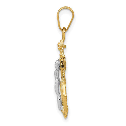 14K Bicolor Gold Marinerkreuz-Anhänger