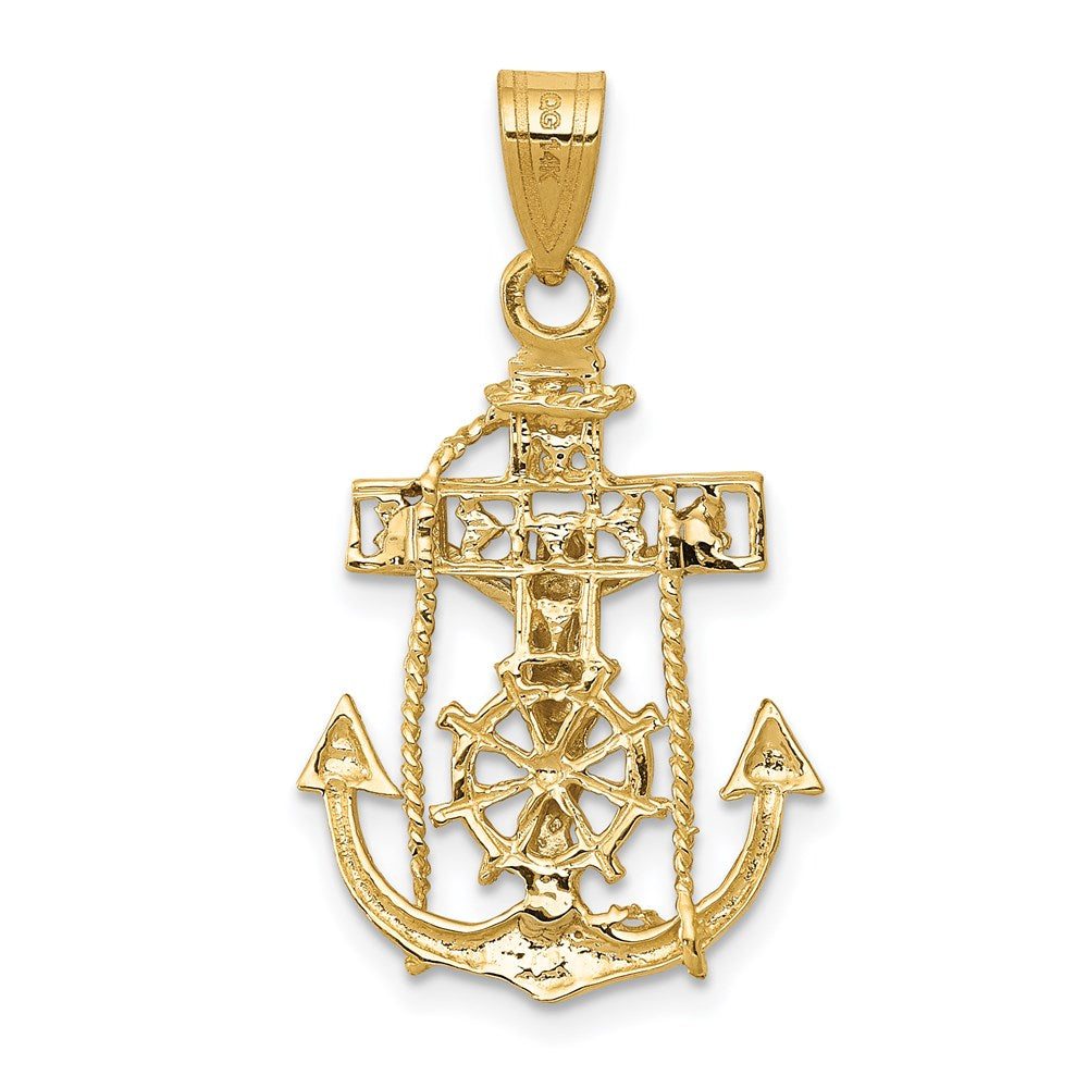 14K Bicolor Gold Marinerkreuz-Anhänger