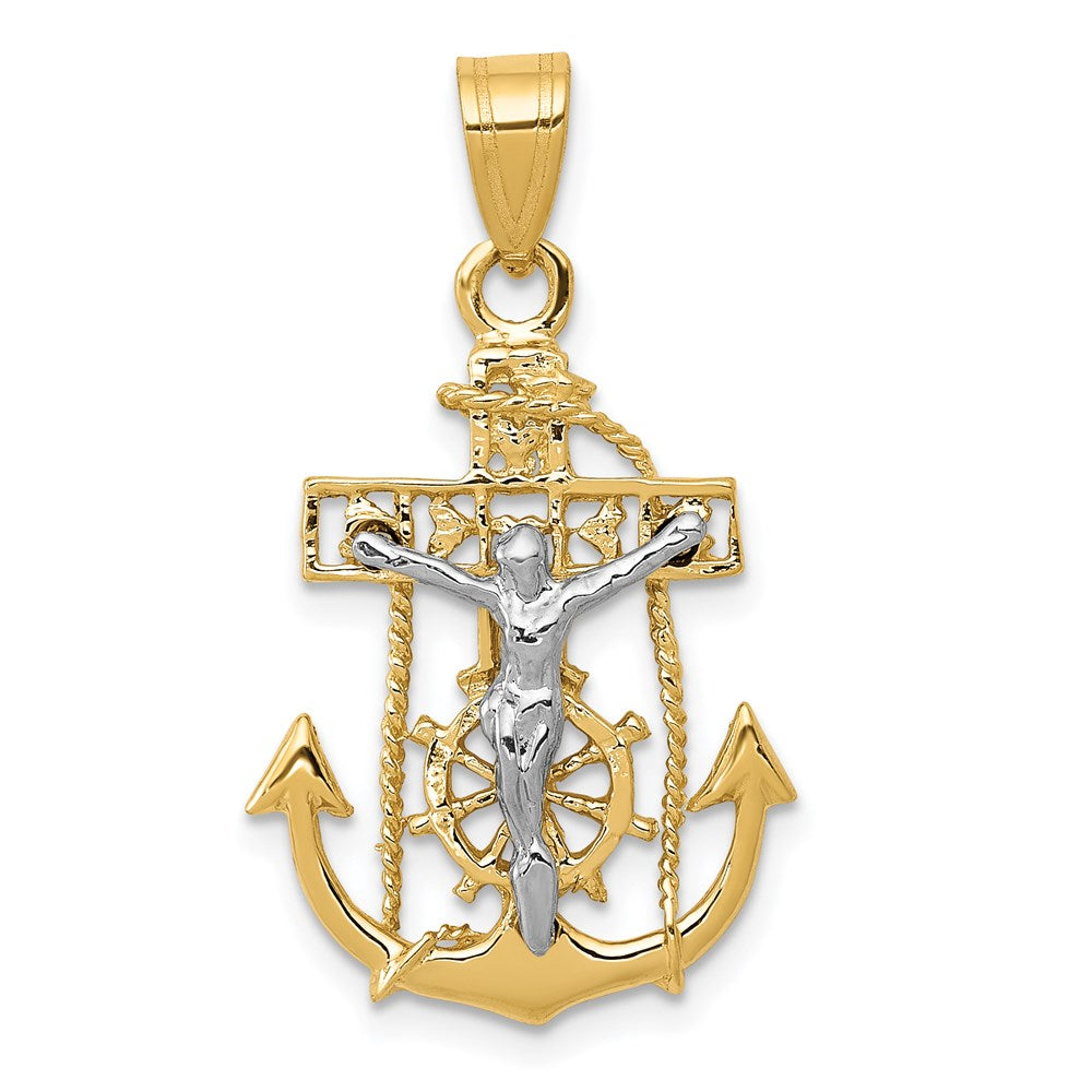 14K Bicolor Gold Marinerkreuz-Anhänger