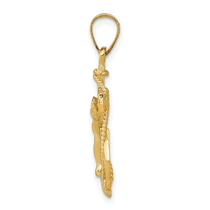 14K Gelbgold Anker-Kreuz-Anhänger