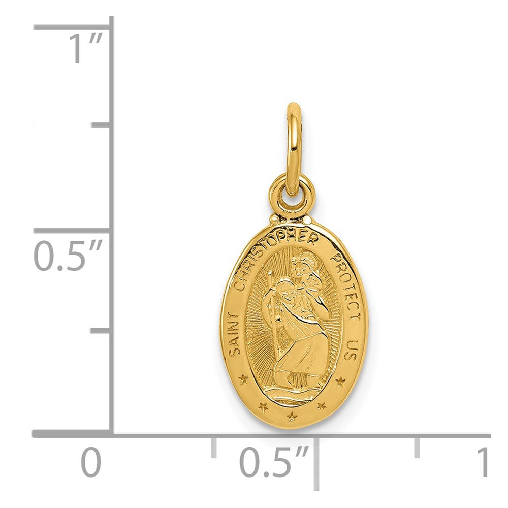 14K Gelbgold Saint Christopher Medaille Charm