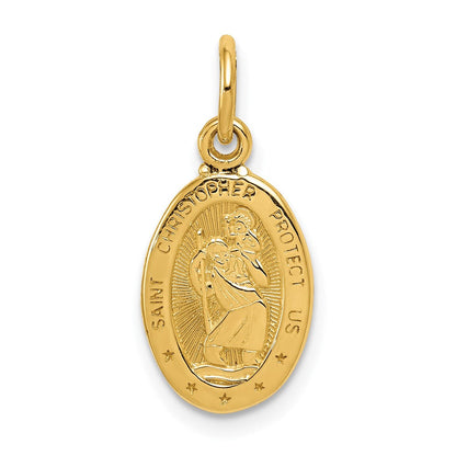 14K Gelbgold Saint Christopher Medaille Charm