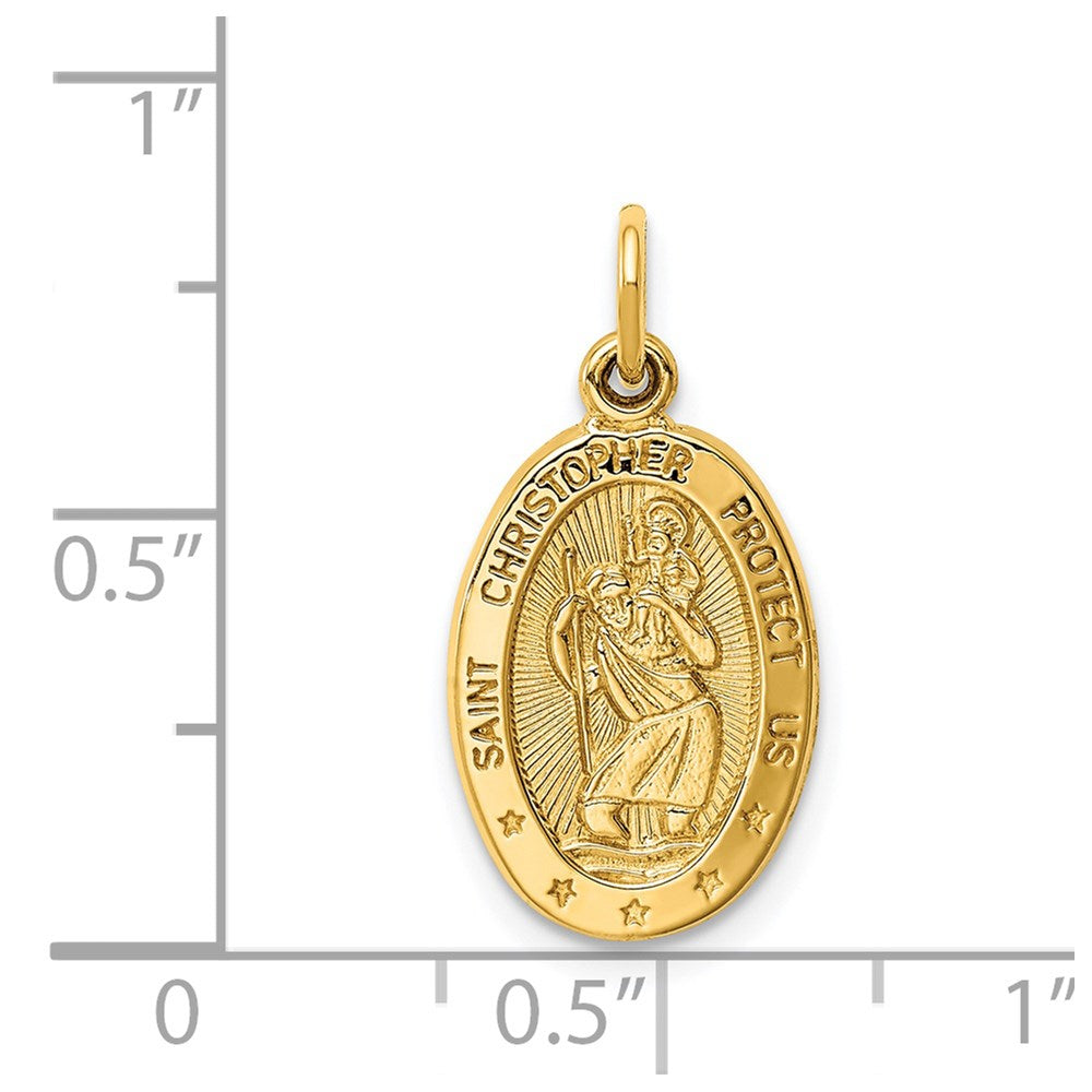 14K Gelbgold Sankt Christophorus Medaille Charm