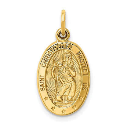 14K Gelbgold Sankt Christophorus Medaille Charm