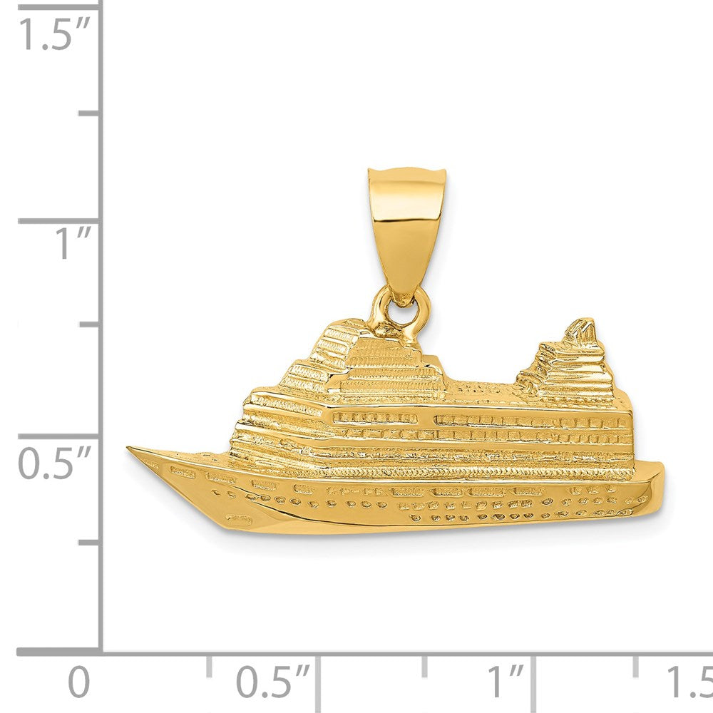 14K Gelbgold Kreuzfahrtschiff-Charm