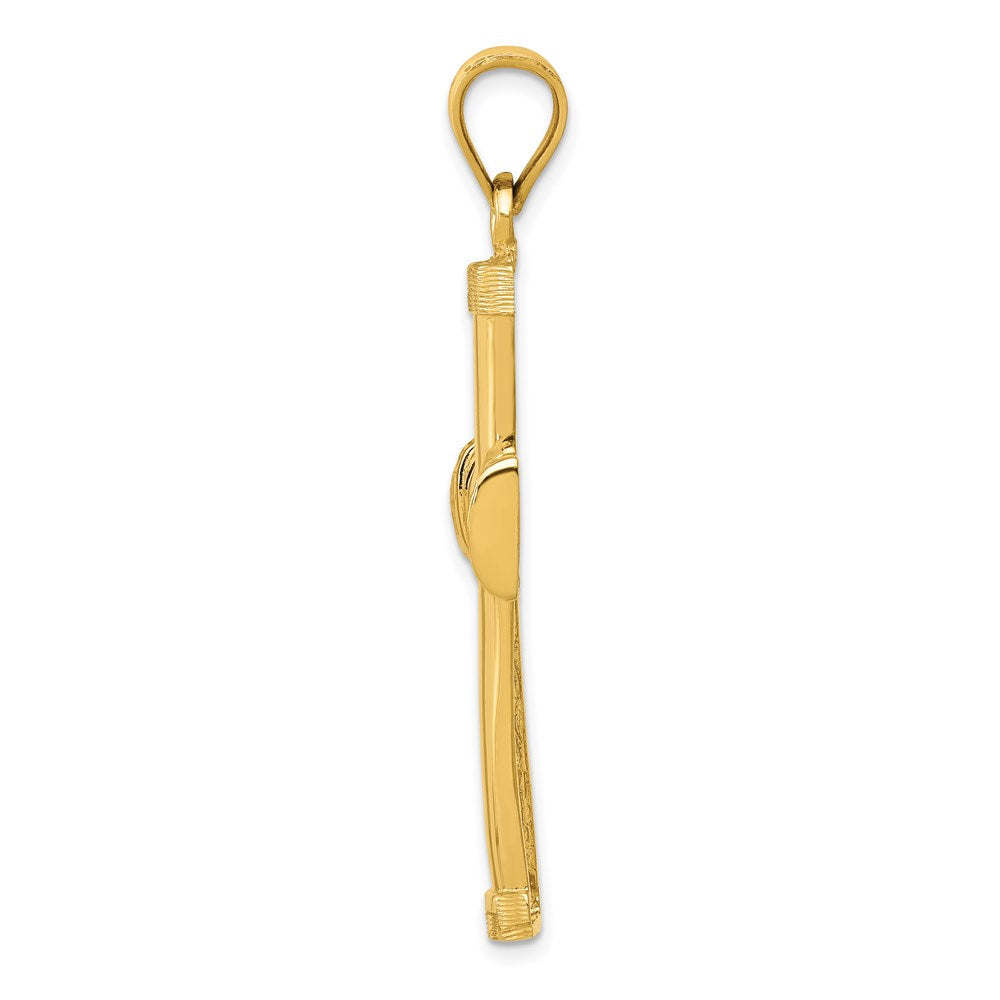 14K Gelbgold Polierter Lateinischer Kreuz-Anhänger