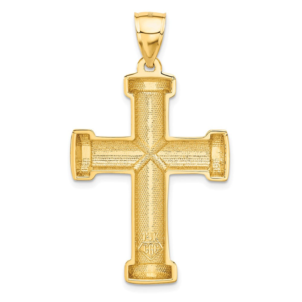 14K Gelbgold Polierter Lateinischer Kreuz-Anhänger