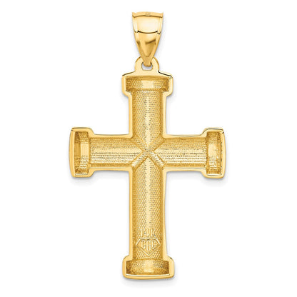 14K Gelbgold Polierter Lateinischer Kreuz-Anhänger