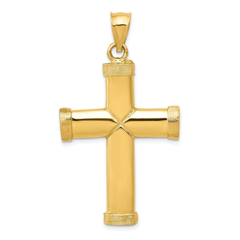 14K Gelbgold Polierter Lateinischer Kreuz-Anhänger