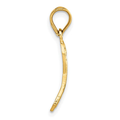 14K Gelbgold Diamantiert Bewusstsein Anhänger