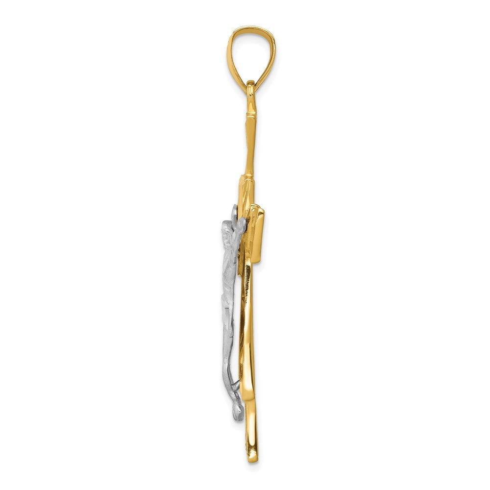 14K Bicolor Gold Kruzifix-Anhänger