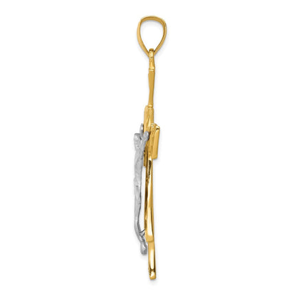 14K Bicolor Gold Kruzifix-Anhänger
