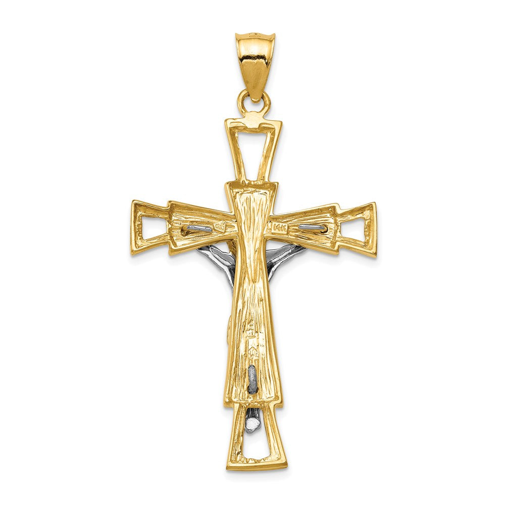 14K Bicolor Gold Kruzifix-Anhänger