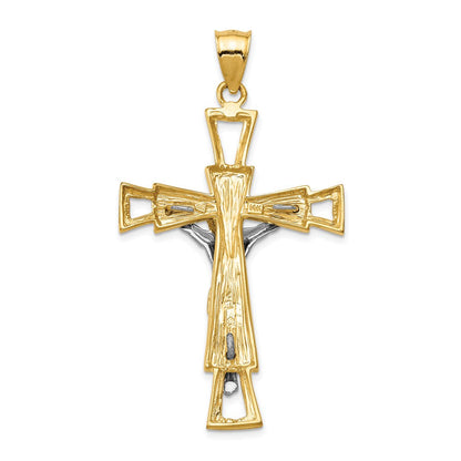 14K Bicolor Gold Kruzifix-Anhänger