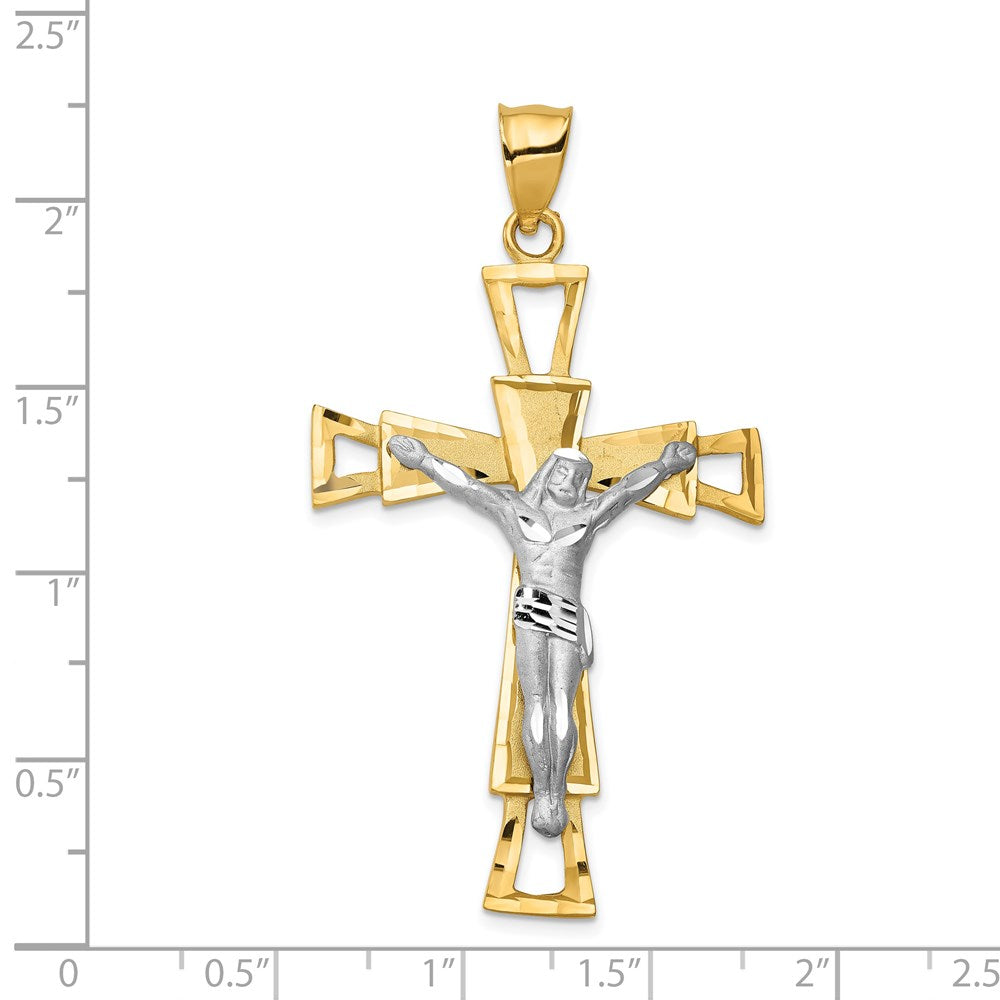 14K Bicolor Gold Kruzifix-Anhänger