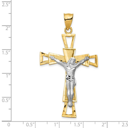 14K Bicolor Gold Kruzifix-Anhänger